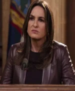 Olivia Benson Law and Order SVU S26 Maroon Leather Blazer
