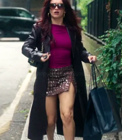 Olivia Cooke The Girlfriend S01 Black Leather Coat