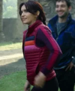 Olivia Cooke The Girlfriend S01 Striped Puffer Vest