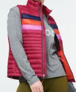 Olivia Cooke The Girlfriend S01 Striped Puffer Vest