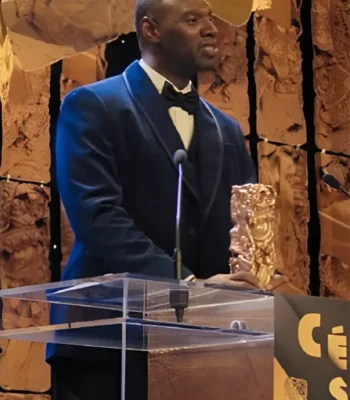 Omar Sy French Lover Blue Velvet Blazer