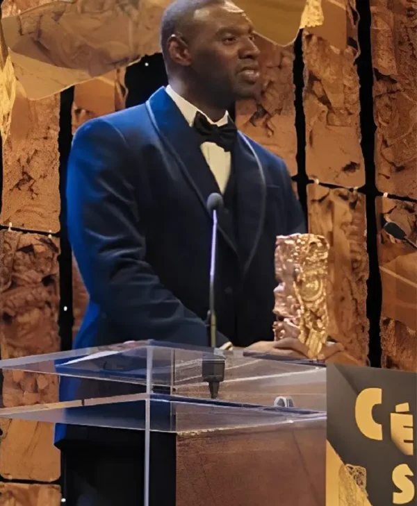 Omar Sy French Lover Blue Velvet Blazer
