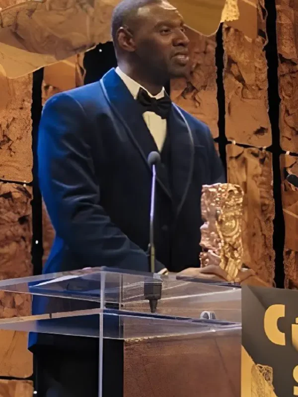 Omar Sy French Lover Blue Velvet Blazer