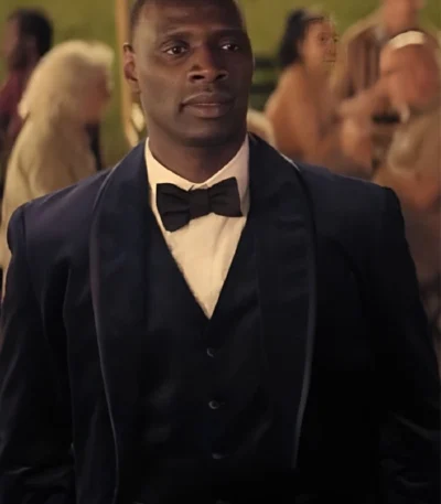 Omar Sy French Lover Blue Velvet Blazer