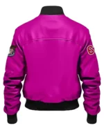 Parker Pink Stegaro Bomber Leather Jacket