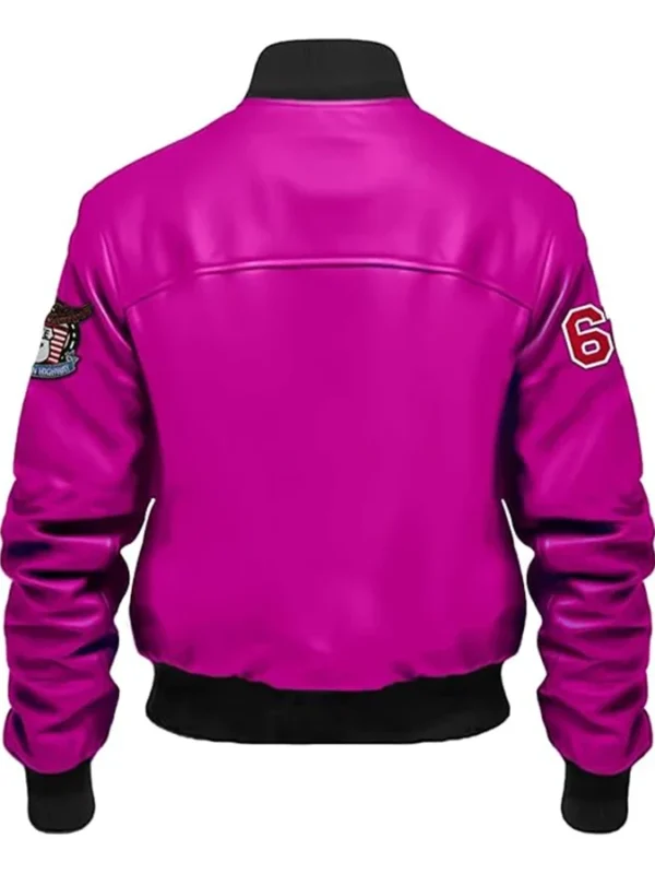 Parker Pink Stegaro Bomber Leather Jacket