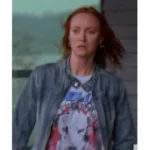 Phyllis Diaz Murder in a Small Town S02 Denim Striped Jacket