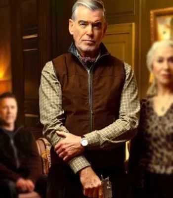 Pierce Brosnan MobLand S01 Brown Vest