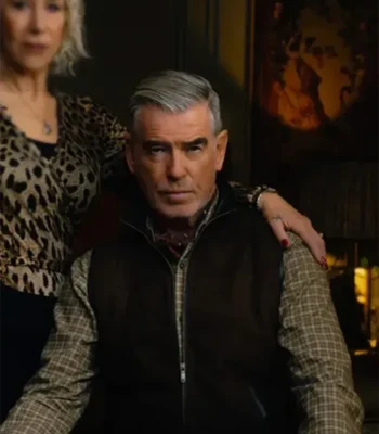 Pierce Brosnan MobLand S01 Brown Vest