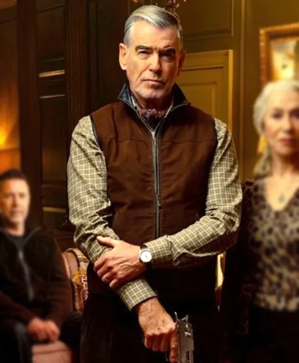 Pierce Brosnan MobLand S01 Brown Vest Pierce Brosnan MobLand S01 Brown Vest