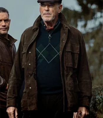 Pierce Brosnan Mobland S01 Brown Suede Jacket