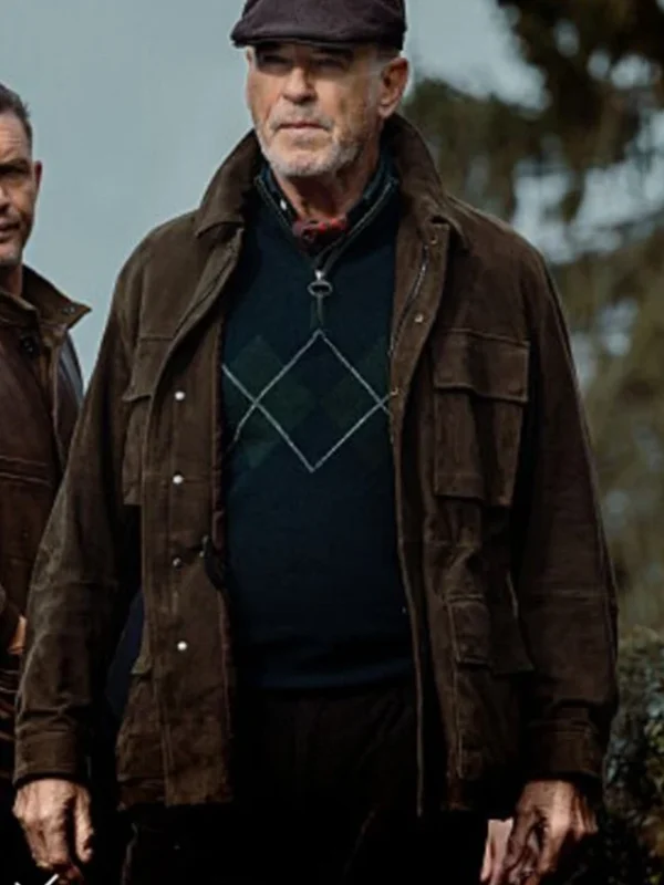 Pierce Brosnan Mobland S01 Brown Suede Jacket