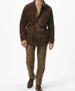 Pierce Brosnan Mobland S01 Brown Suede Jacket