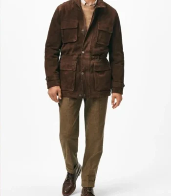 Pierce Brosnan Mobland S01 Brown Suede Jacket