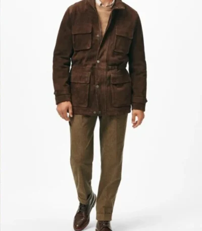 Pierce Brosnan Mobland S01 Brown Suede Jacket
