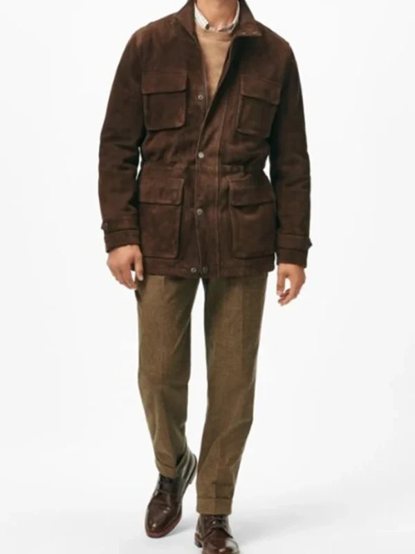 Pierce Brosnan Mobland S01 Brown Suede Jacket
