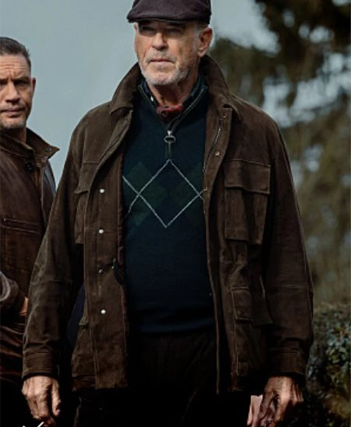Pierce Brosnan Mobland S01 Brown Suede Jacket Pierce Brosnan Mobland S01 Brown Suede Jacket