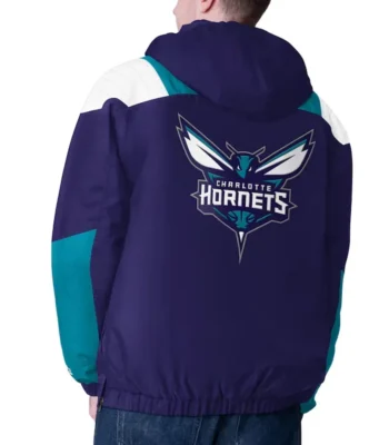 Purple/Teal Charlotte Hornets Charger Half-Zip Pullover Jacket