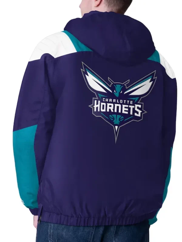 Purple/Teal Charlotte Hornets Charger Half-Zip Pullover Jacket