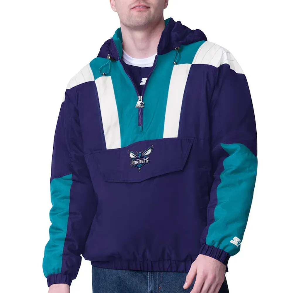 Purple/Teal Charlotte Hornets Charger Half-Zip Pullover Jacket Purple/Teal Charlotte Hornets Charger Half-Zip Pullover Jacket
