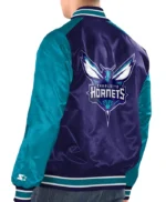 Purple/Teal Charlotte Hornets Renegade Varsity Satin Jacket