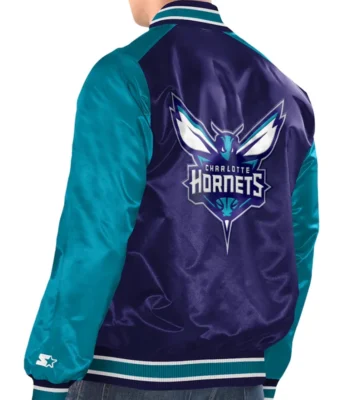 Purple/Teal Charlotte Hornets Renegade Varsity Satin Jacket