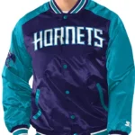 Purple/Teal Charlotte Hornets Renegade Varsity Satin Jacket