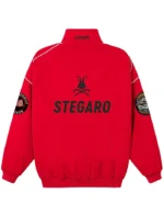 Red Stegaro Moto Bomber Jacket