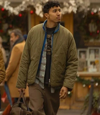 Reda Elazouar The Family Plan 2 Olive Quilted Jacket
