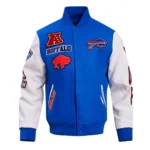 Royal-White Buffalo Bills Animal Print Varsity Jacket