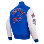 Royal-White Buffalo Bills Animal Print Varsity Jacket