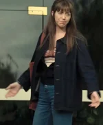 Sara Giraudeau French Lover Black Denim Jacket