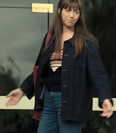Sara Giraudeau French Lover Black Denim Jacket