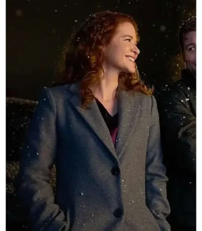 Sarah Drew Mistletoe Murders S02 Grey Coat