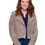 Sarah Drew Mistletoe Murders Suede Jacket