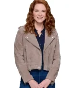 Sarah Drew Mistletoe Murders Suede Jacket