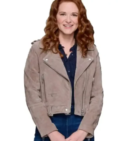 Sarah Drew Mistletoe Murders Suede Jacket