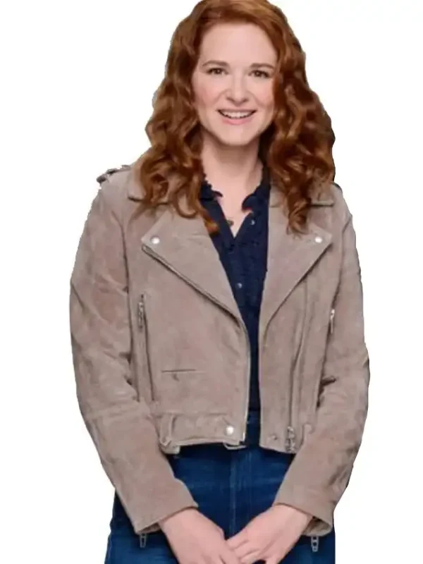 Sarah Drew Mistletoe Murders Suede Jacket