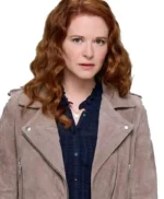 Sarah Drew Mistletoe Murders Suede Jacket