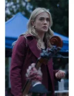 Melissa Roxburgh The Hunting Party Maroon Hooded Trench Coat