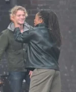 Naomi Ackie Clayface Black Leather Jacket