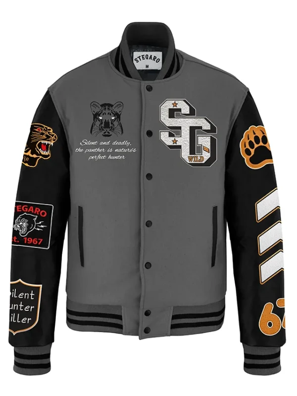 Stegaro Panther Perfect Killer Varsity Bomber Jacket