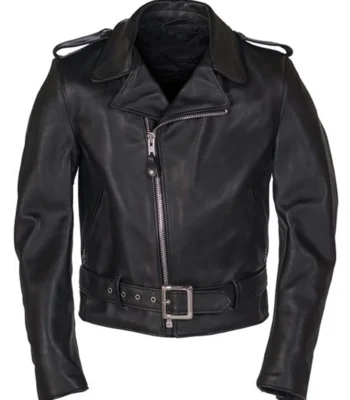 Stegaro American Black Biker Leather Jacket