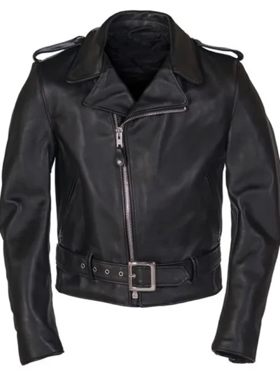 Stegaro American Black Biker Leather Jacket