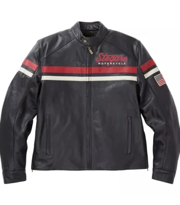 Stegaro Black Motorcycle Leather Jacket