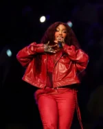 Super Bowl LIX Halftime Show SZA Red Leather Jacket