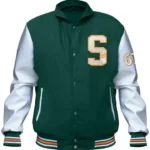 Skyler Green And White Stegaro Varsity Jacket