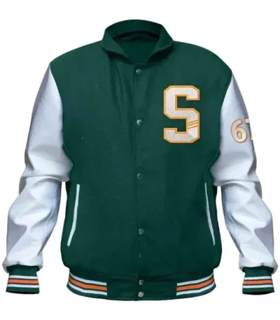 Skyler Green And White Stegaro Varsity Jacket