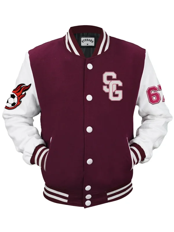 Soccer Stegaro Maroon Varsity Jacket