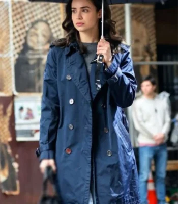 Sofia Carson The Life List Blue Cotton Coat